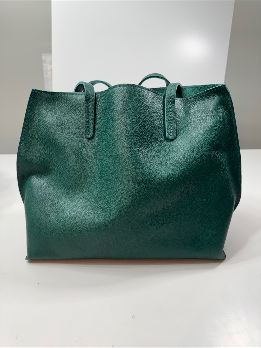 Portland Leather Deep Green Pebbled Tote